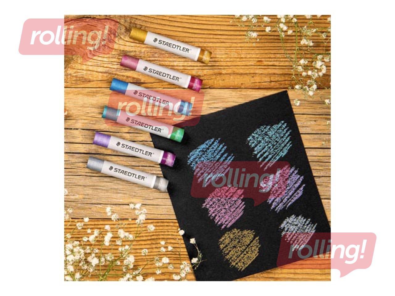 Eļļas krītiņi Oil Pastels Staedtler 2420M, 6 metāliskas krāsas