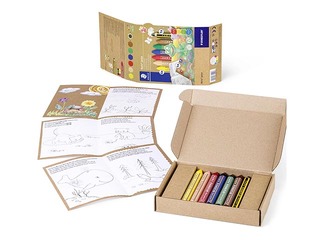 Vaska krītiņi ar zīmuli un krāsojamo grāmatu Staedtler Noris junior 61 C1, 6 krāsas