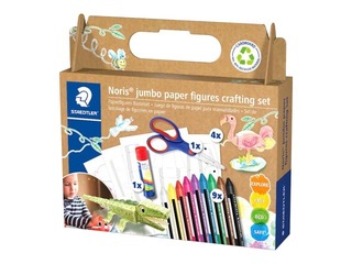 PROMO Vahakriidid liimi, kääride ja figuuriga Staedtler Noris juunior 61 C4, 9 värvi