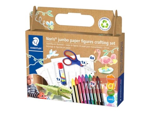 Восковые мелки с клеем, ножницы и фигурки Staedtler Noris Junior 61 C4, 9 цветов