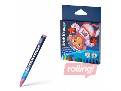 Vaska krītiņi ErichKrause, trīsstūra, 12 krāsas