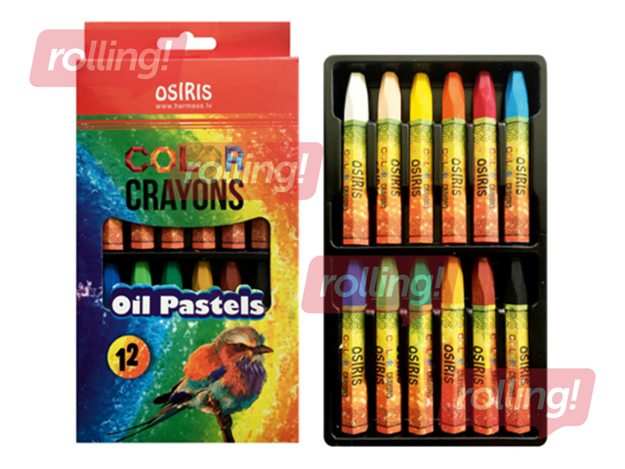 Eļļas krītiņi Osiris, 12 krāsas
