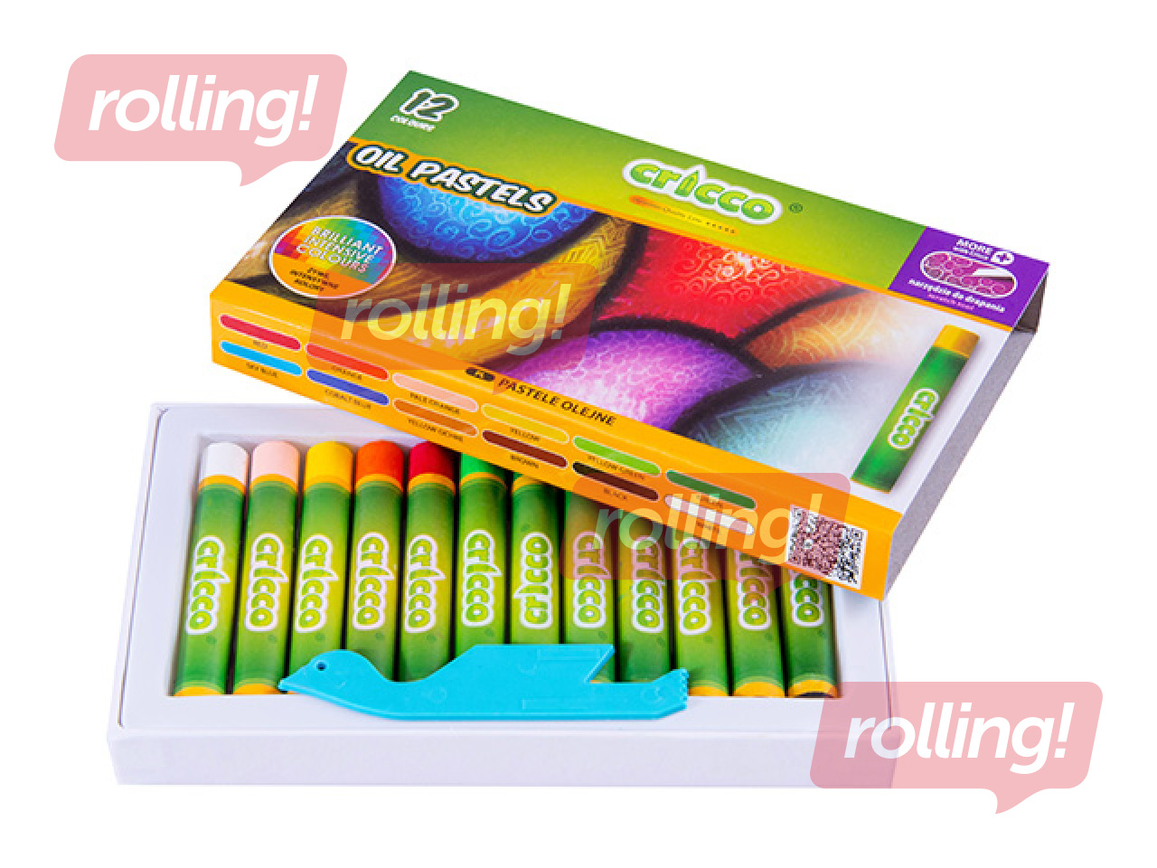 Eļļas krītiņi Oil Pastels Cricco, 12 krāsas