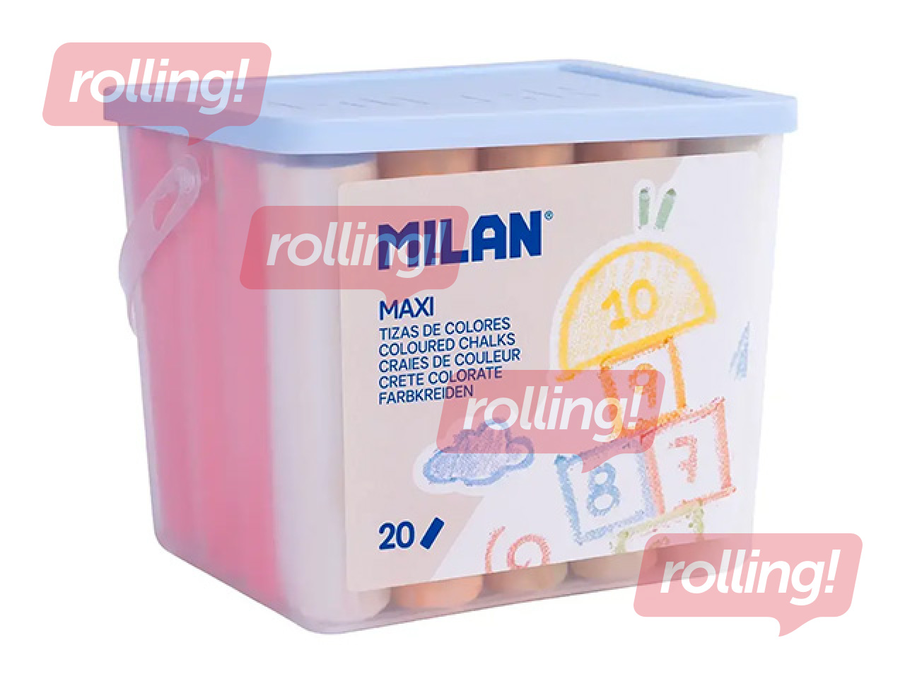 Krāsainie krītiņi asfaltam Milan, dažādas krāsas, 20 gab.