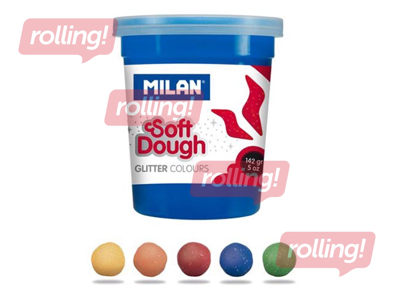 Plastilīna - modelēšanas masas komplekts Milan, 5 krāsas ar spīdumiem