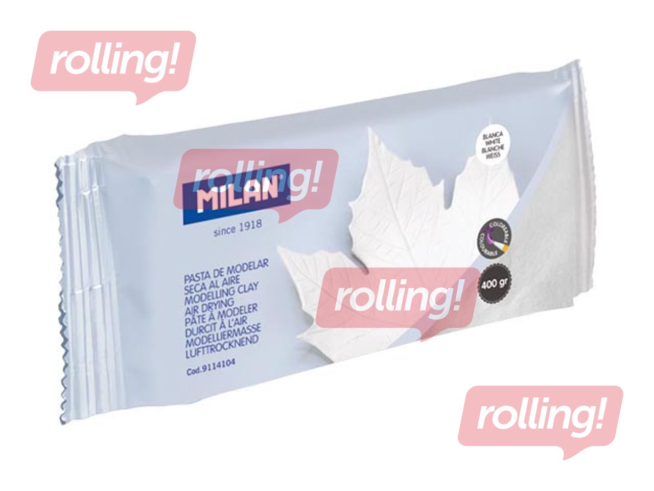 Veidošanas māls Milan, balts, 400g