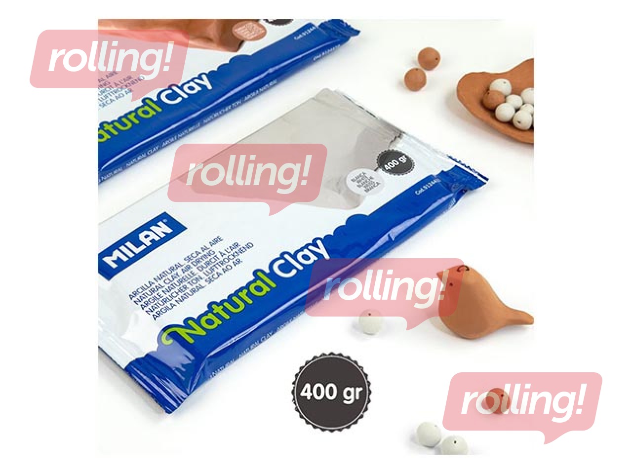 Veidošanas māls Milan, dabīgi balts, 400g