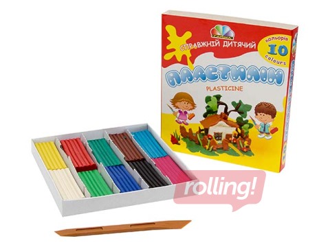 Plasticine Gamma with modelling tool, 10 colors