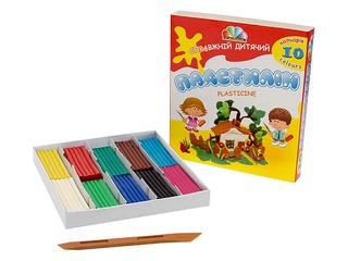 Plasticine Gamma with modelling tool, 10 colors
