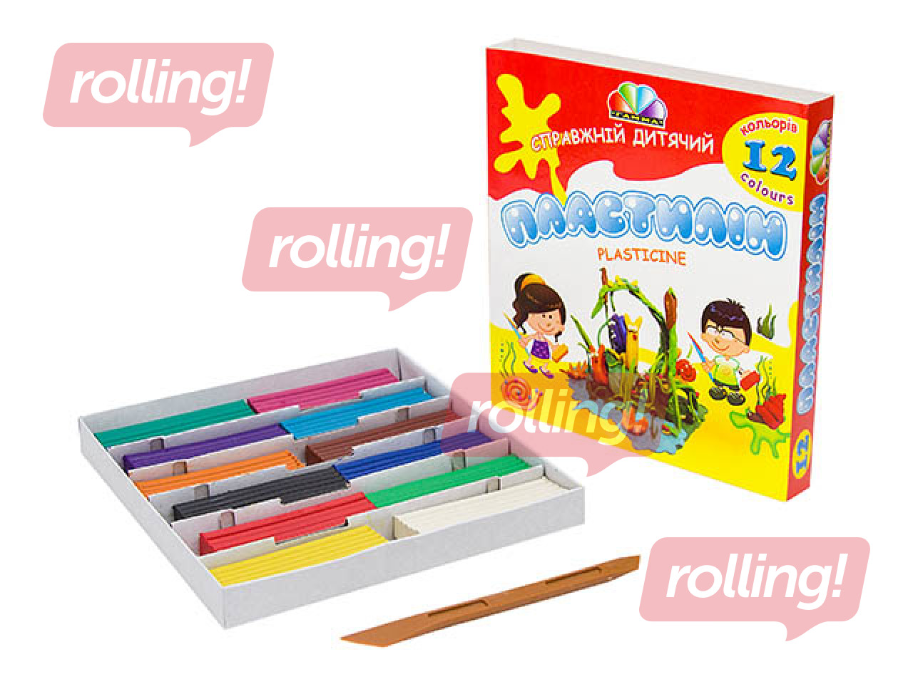 Пластилин Gamma с ножом, 12 цветов