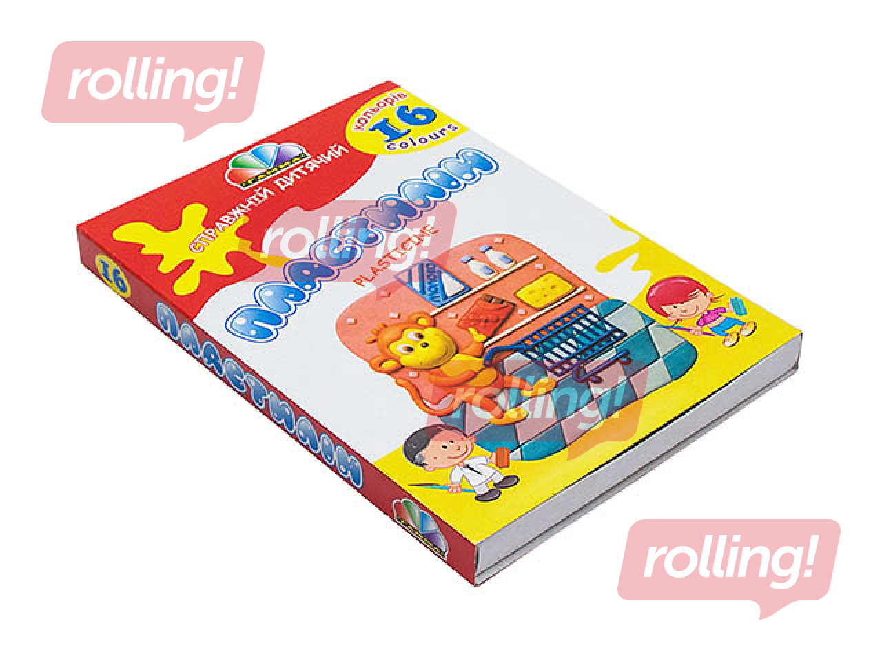 Plastilīns Gamma ar nazīti, 16 krāsas