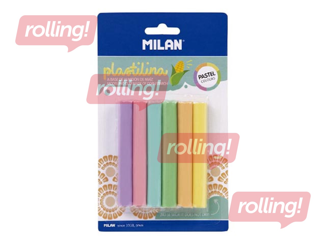 Plastilīns Milan, 6 pasteļkrāsas