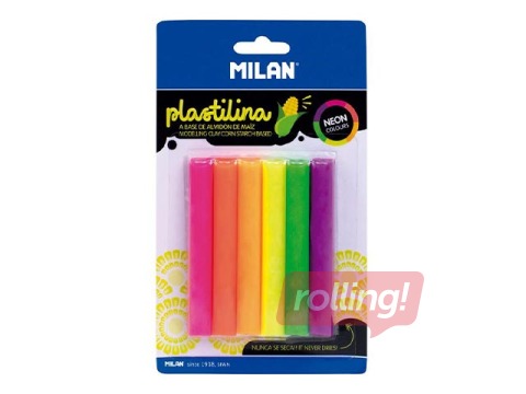 Plastilīns Milan, 6 neona krāsas