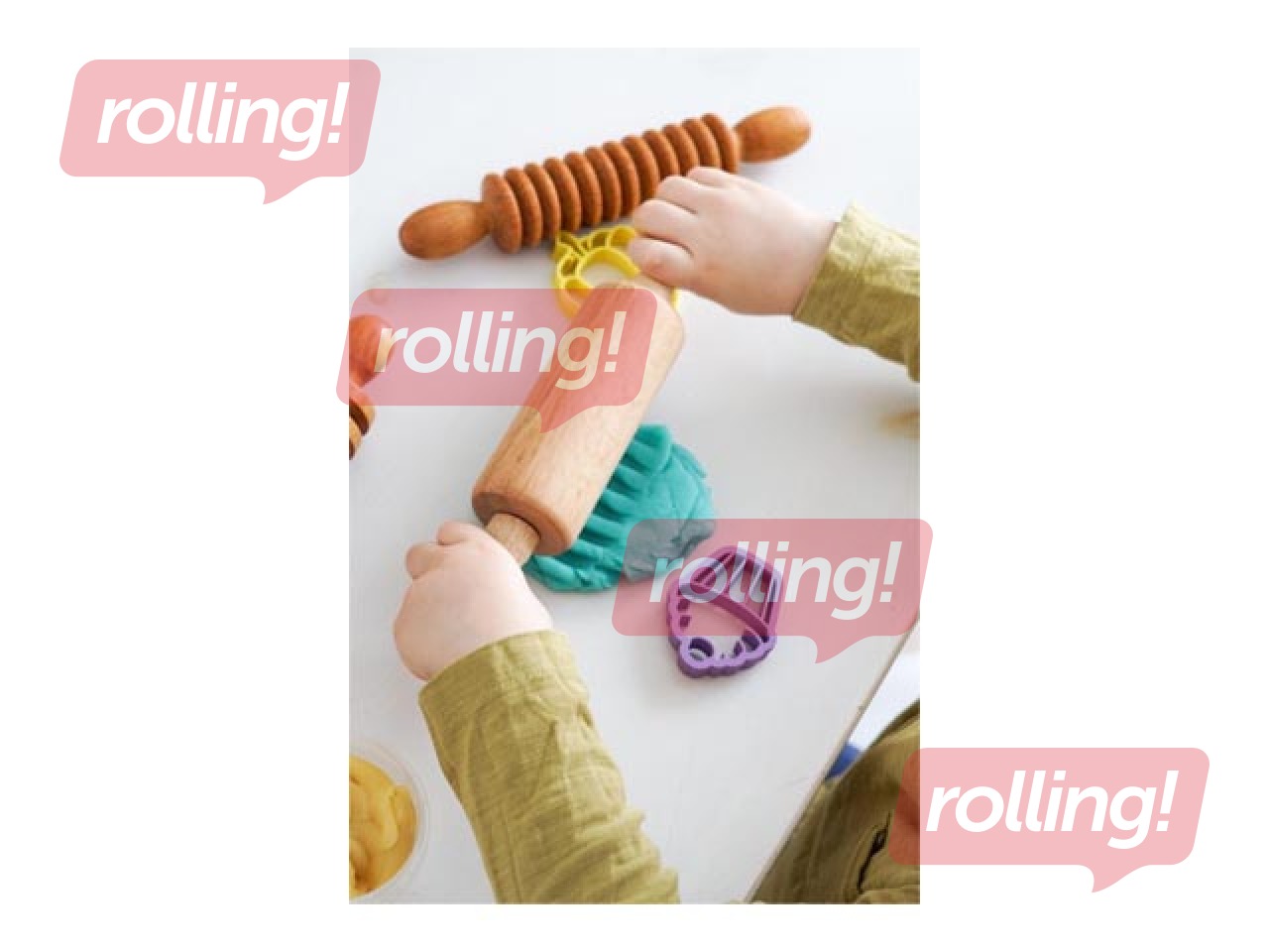 Koka rullītis ar rokturiem Mīci