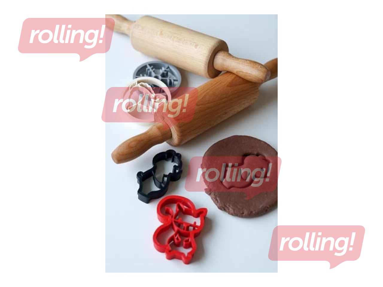 Koka rullītis ar rokturiem Mīci