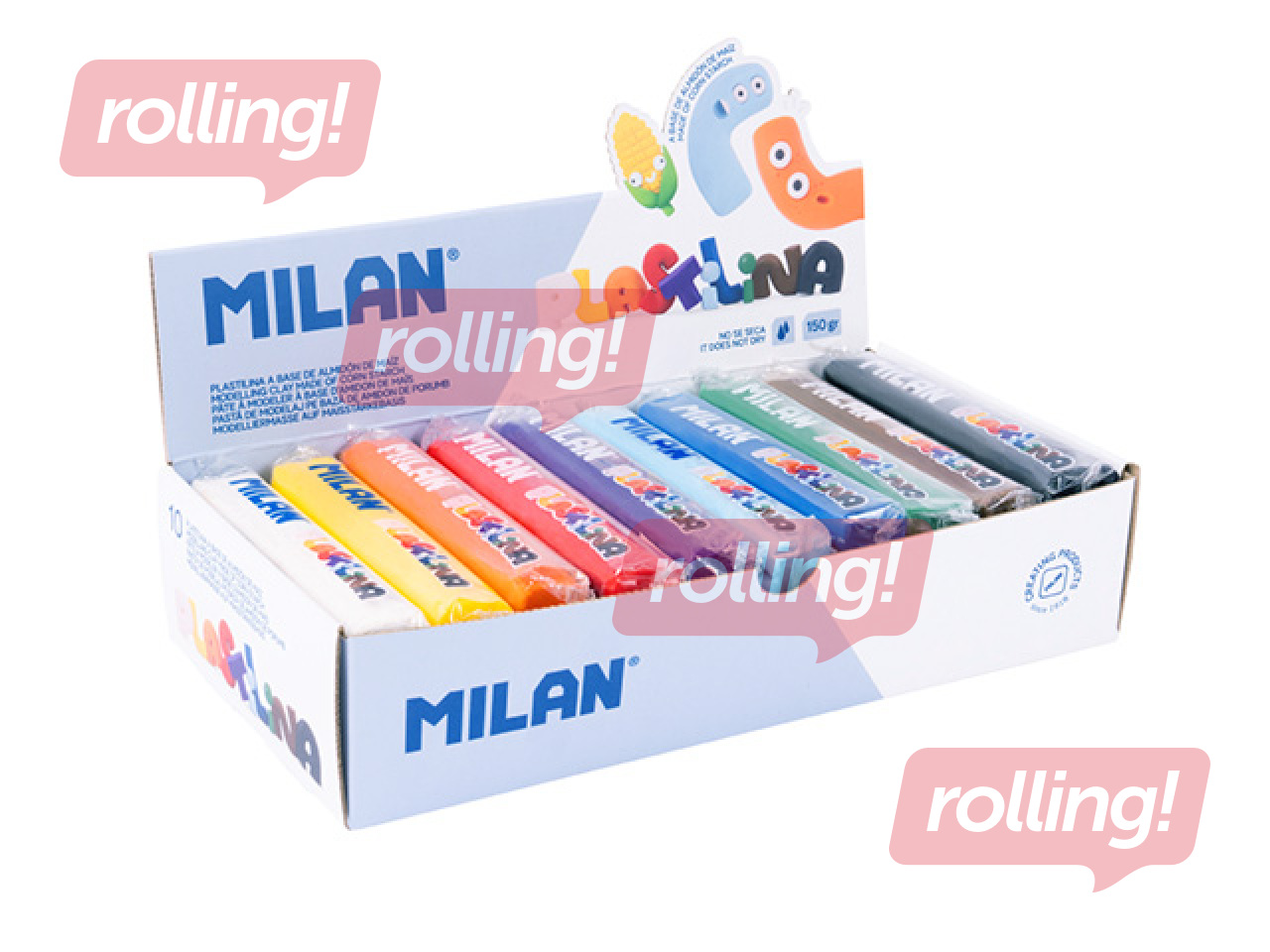 Plastilīna komplekts Milan, 10 krāsas