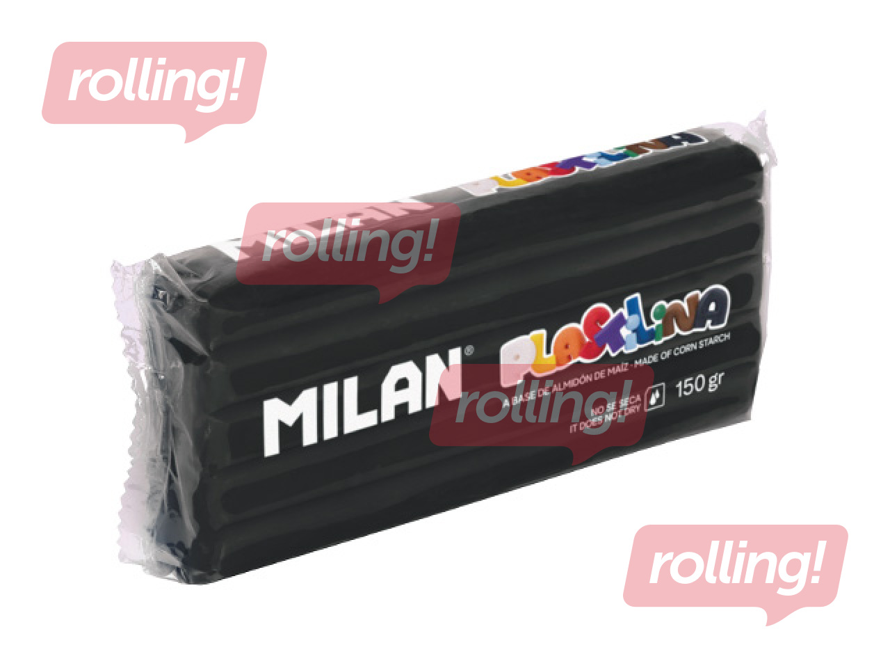 Plastilīns Milan, 150g, melns