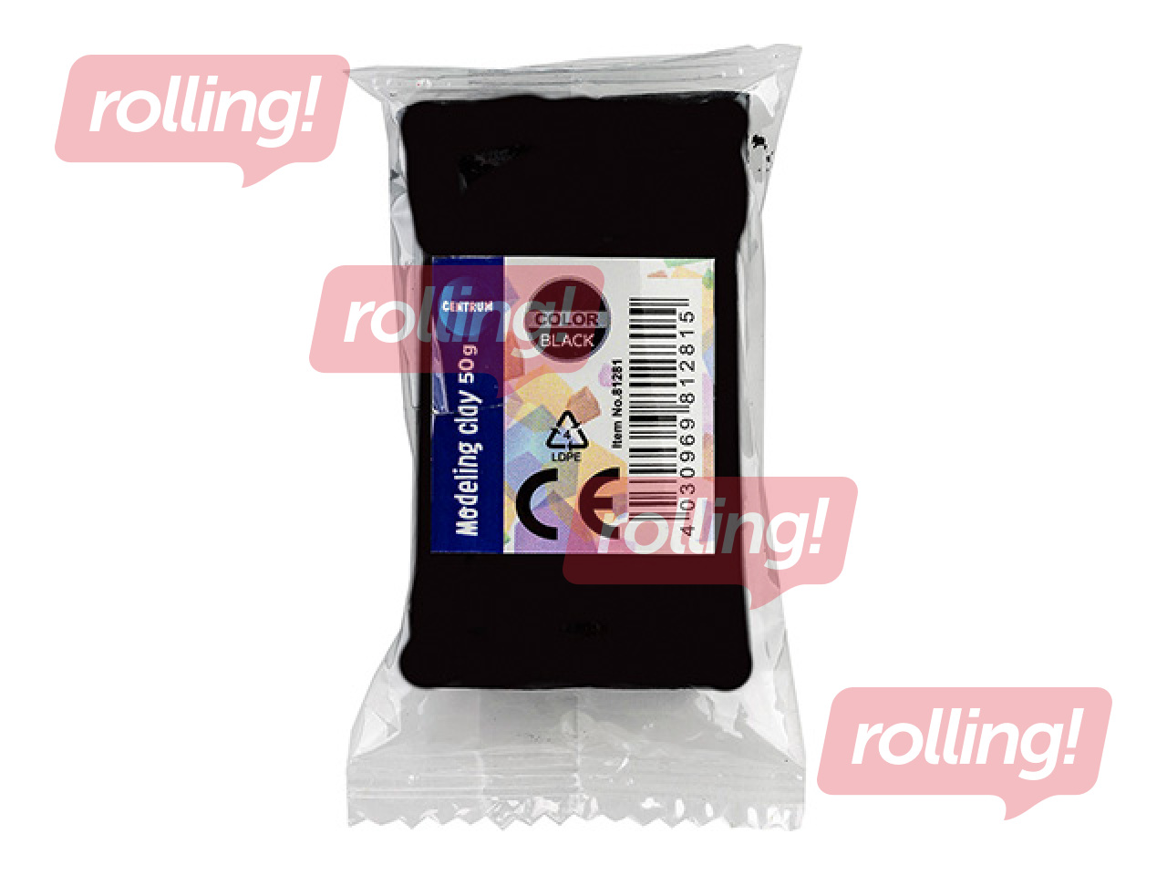 Plastilīns Centrum, melns, 50g