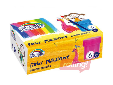Guaša krāsas Fiorello, 20ml, 6 krāsas