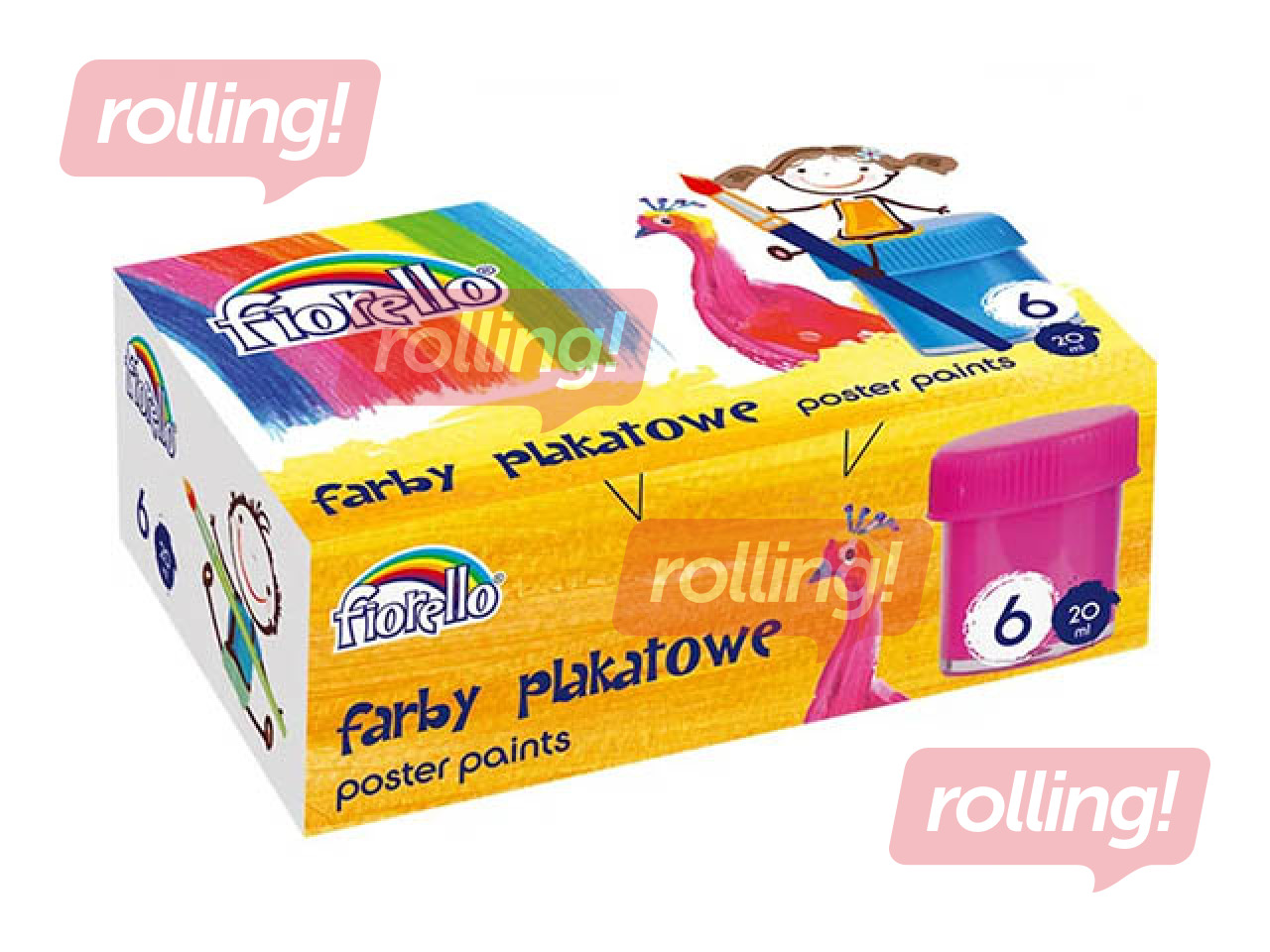 Guaša krāsas Fiorello, 20ml, 6 krāsas