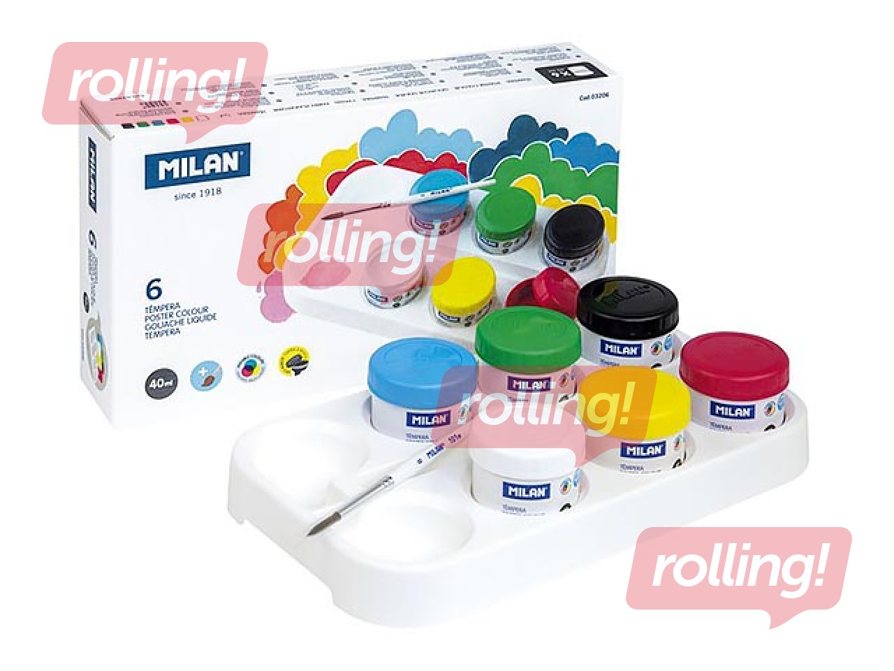 Guaša krāsas Milan, 40ml, 6 krāsas