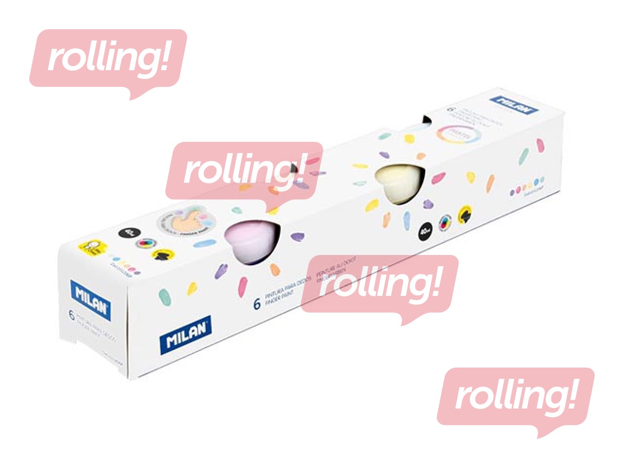 Pirkstiņkrāsas Milan, 40ml, 6 pasteļkrāsas