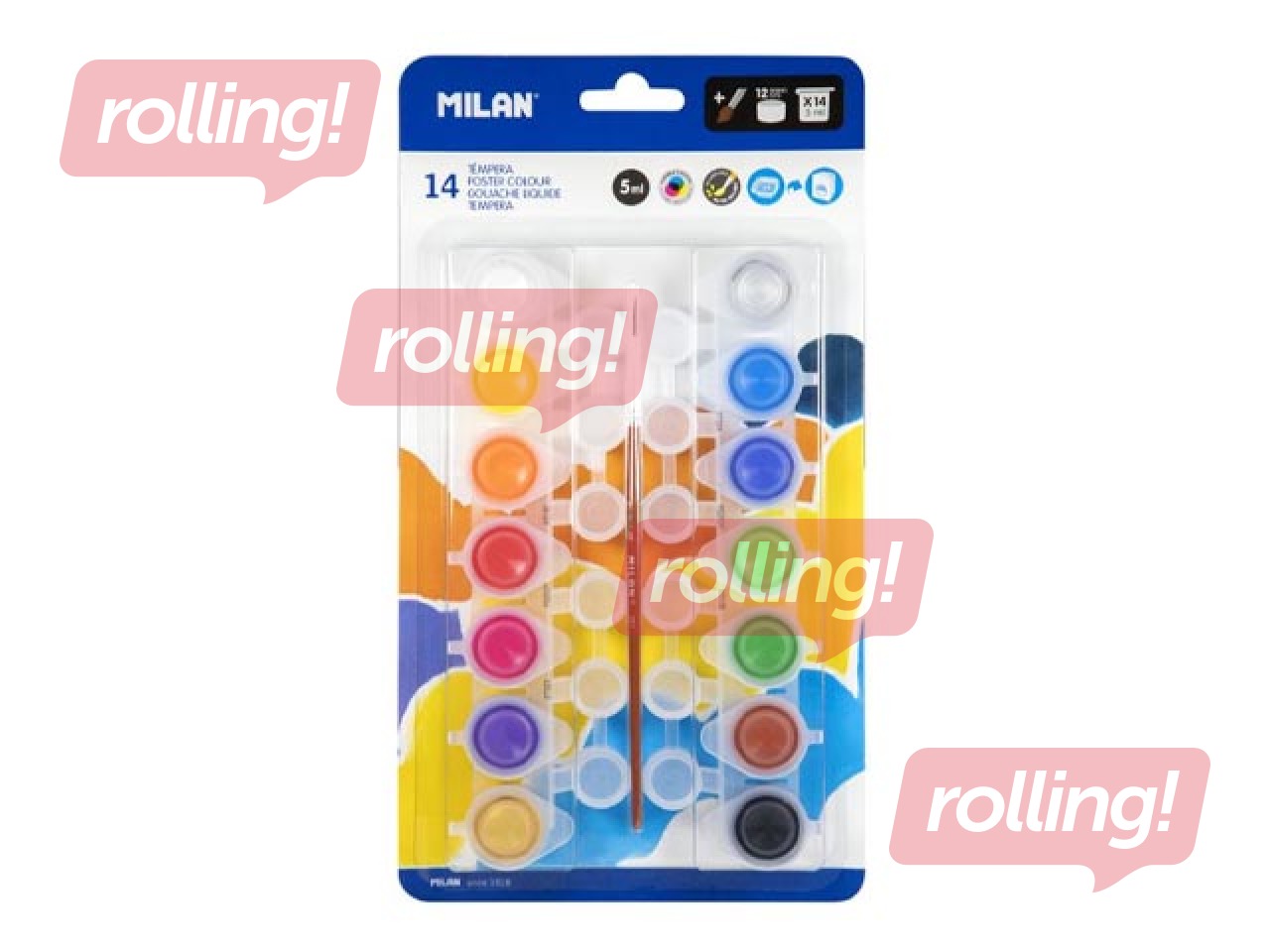 Guaša krāsas Milan, 14 krāsas, 5ml