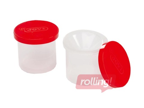 Brush cup with cap, non-spillable with orange cap, Jovi