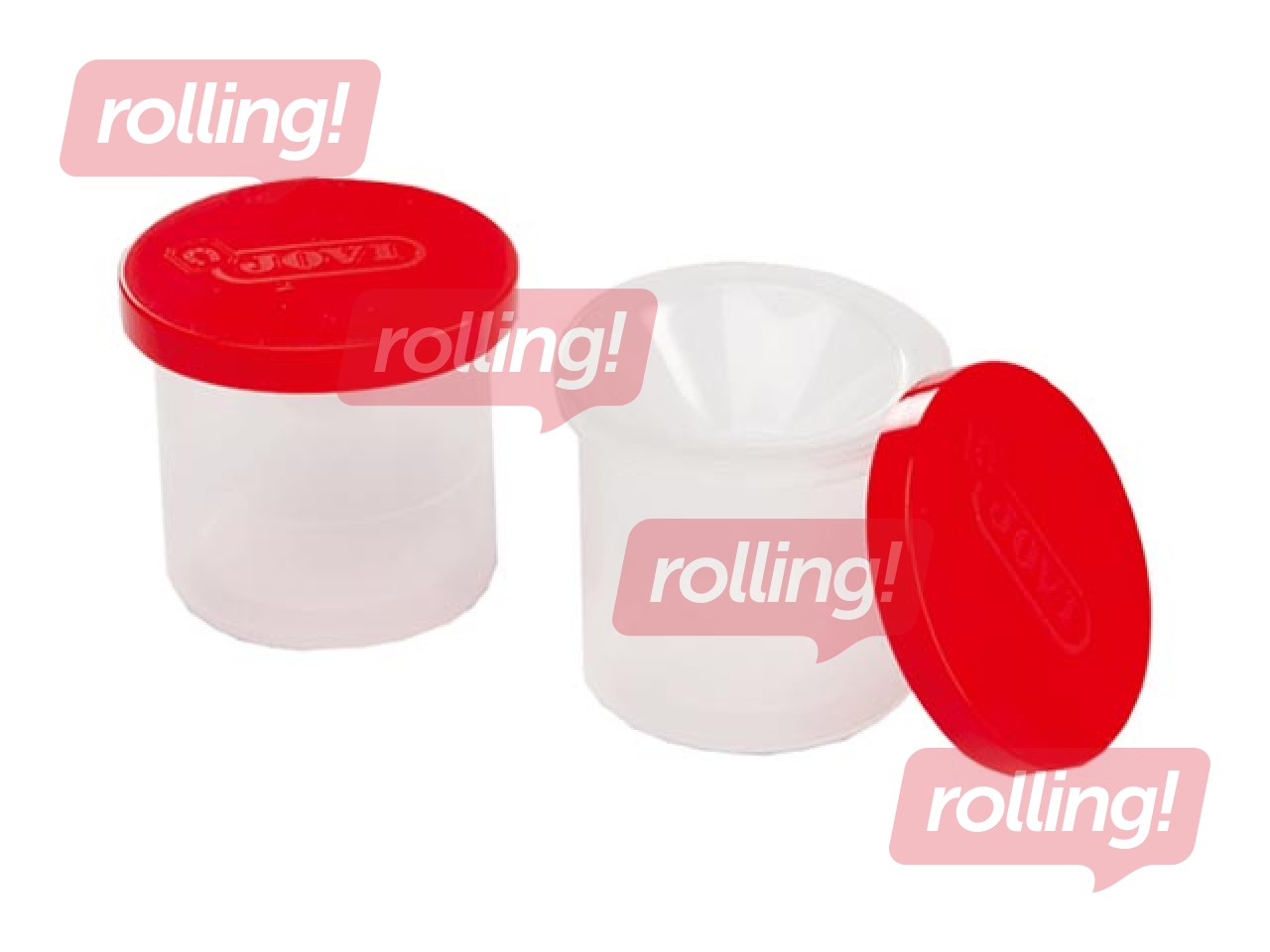 Brush cup with cap, non-spillable with orange cap, Jovi