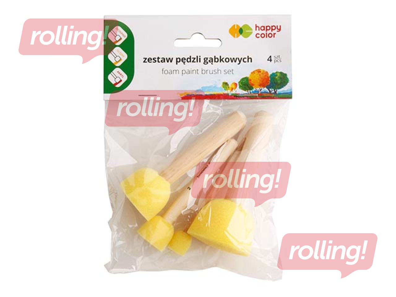 Sūkļveida otiņu komplekts Happy Color, 4 gab