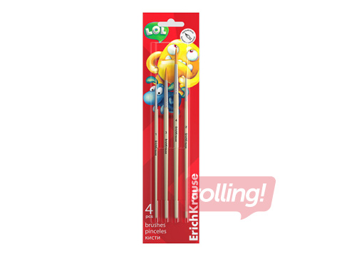 Brush set ErichKrause, Jolly Friends, synthetic, 4 pcs.