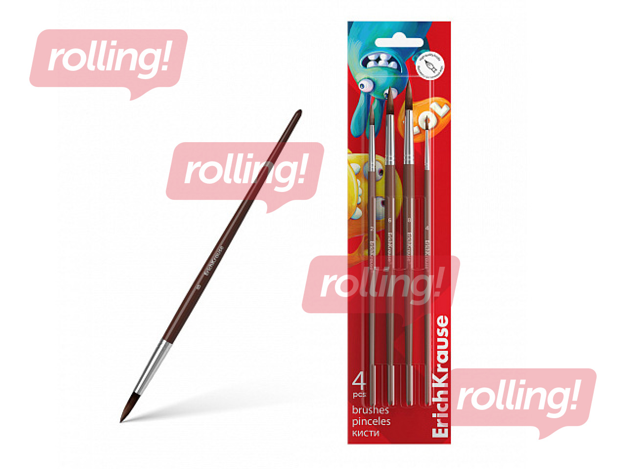 Pintslite komplekt ErichKrause, Jolly Friends, 4 tk.