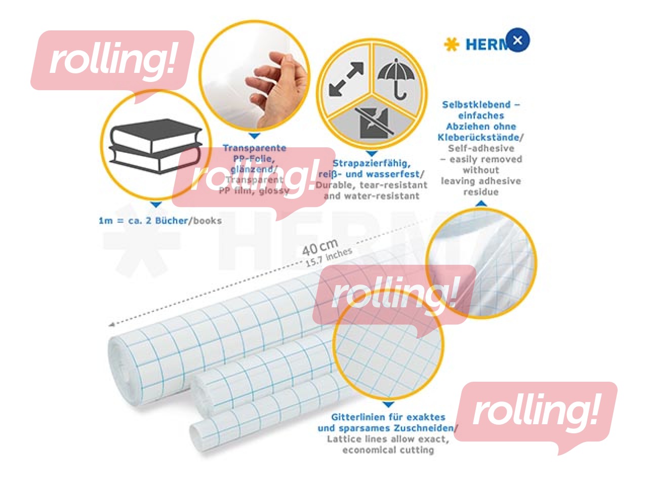 Self-adhesive film Herma, glossy, 40cm x 2m 