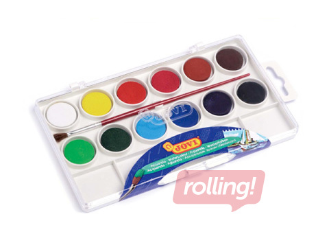 Akvareļkrāsas Jovi, 12 krāsas, ar otiņu