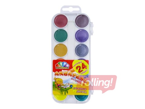 Akvareļkrāsas Gamma, 24 krāsas