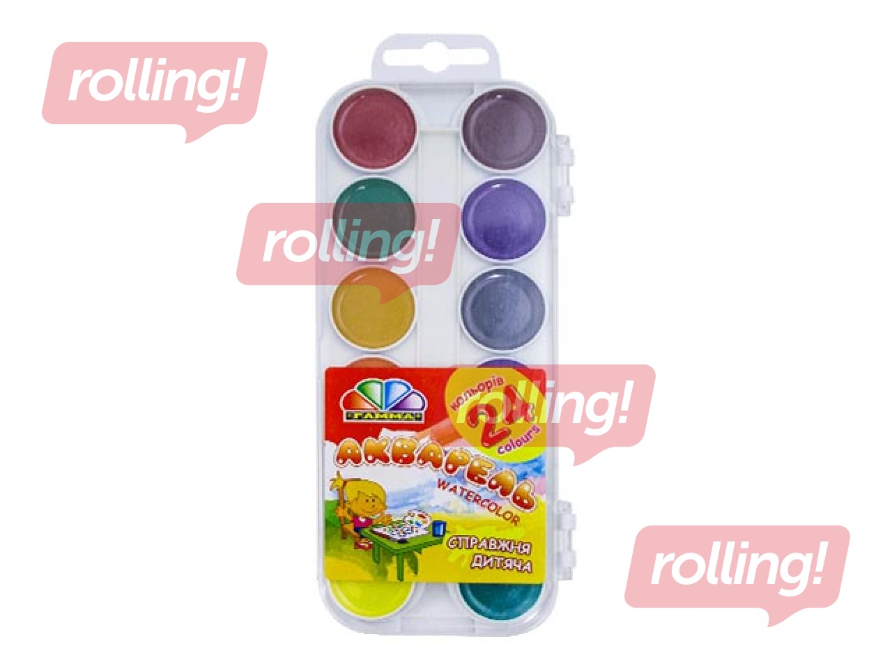 Akvareļkrāsas Gamma, 24 krāsas