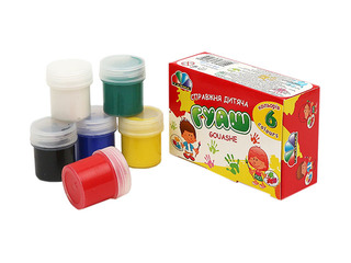 Guaššvärvid Gamma, 6 värvi