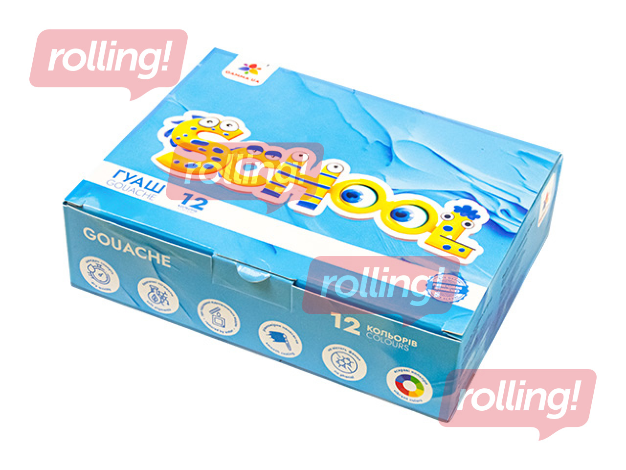 Guaša krāsas Gamma, 20ml, 12 krāsas