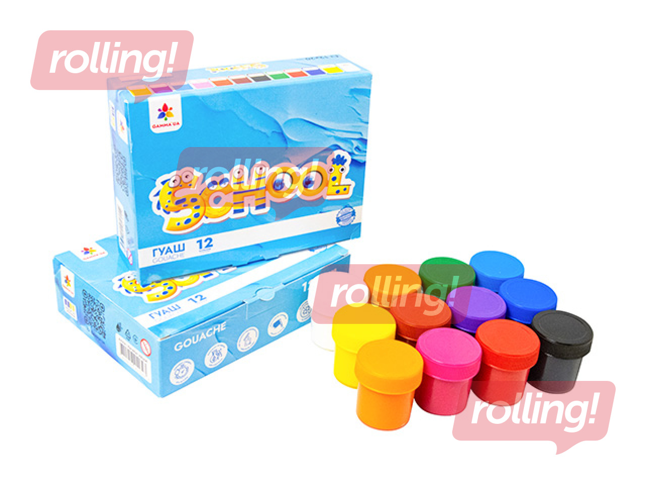 Guaša krāsas Gamma, 20ml, 12 krāsas