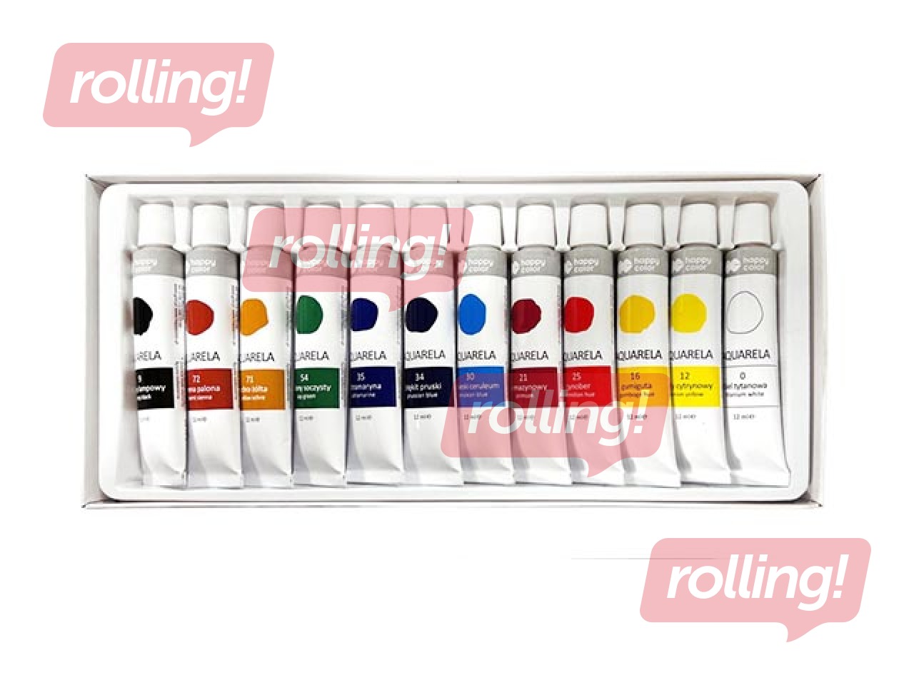 Akvareļkrāsas Happy Color Studio, 12 kr.x12ml (tūbiņas)