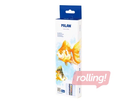Akvareļkrāsas Milan, 24 krāsas, metāla kastītē
