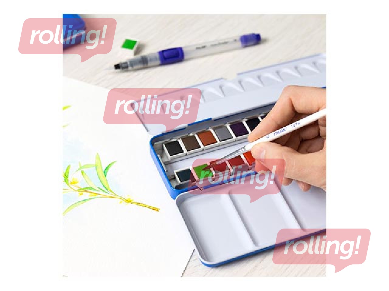 Akvareļkrāsas Milan, 24 krāsas, metāla kastītē