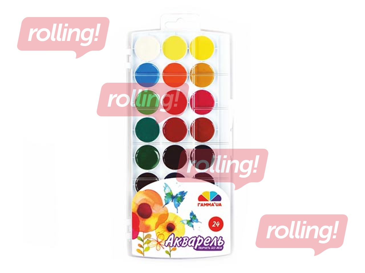 Akvareļkrāsas Gamma, 24 krāsas