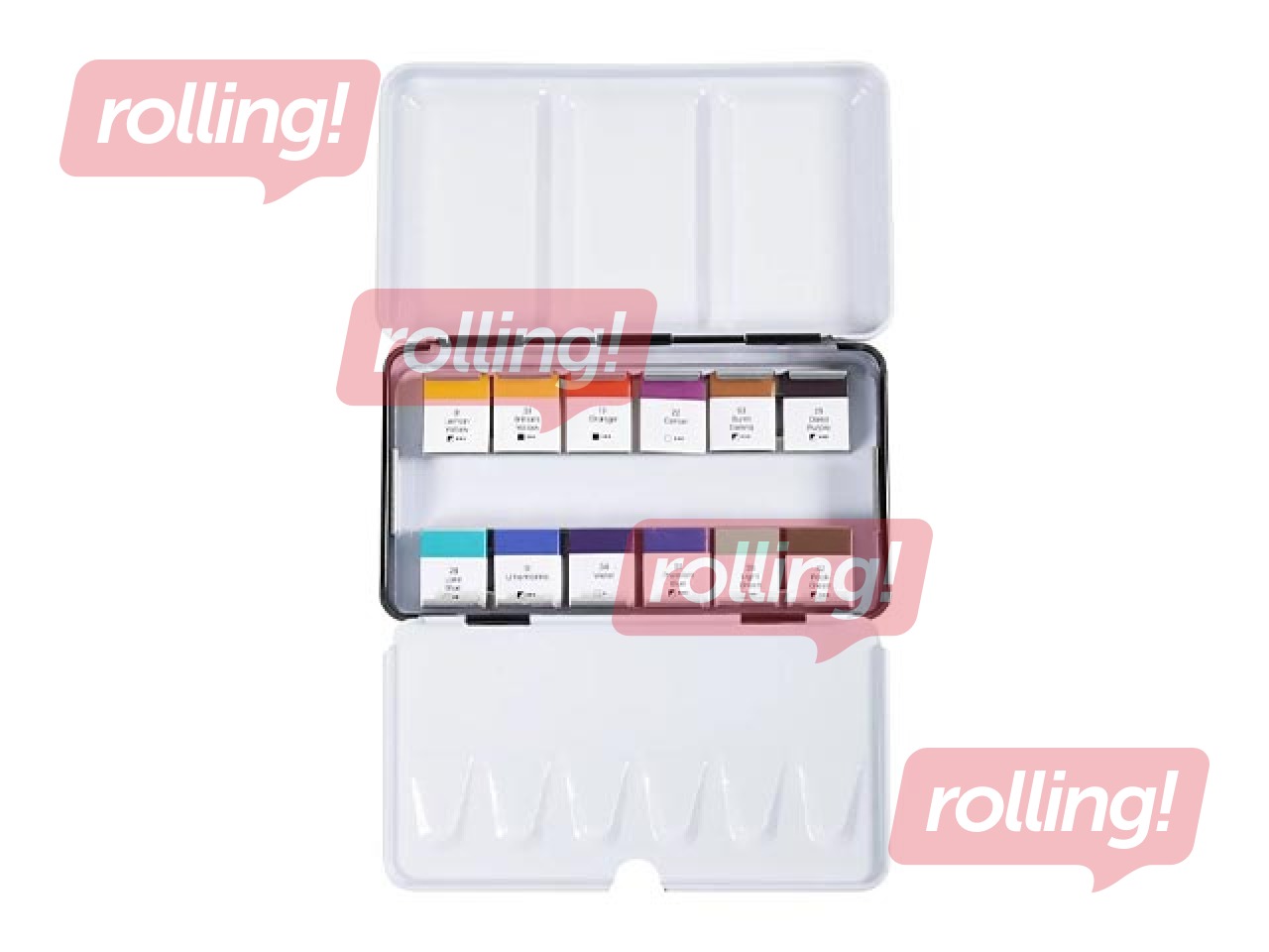 Akvareļkrāsas Creativ Company, metāla kastītē, 12 krāsas