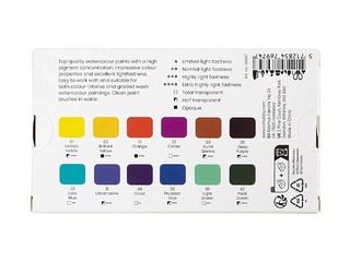 Watercolour paints Creativ Company, metal box, 12 colours