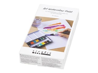 Watercolour paints Creativ Company, metal box, 12 colours