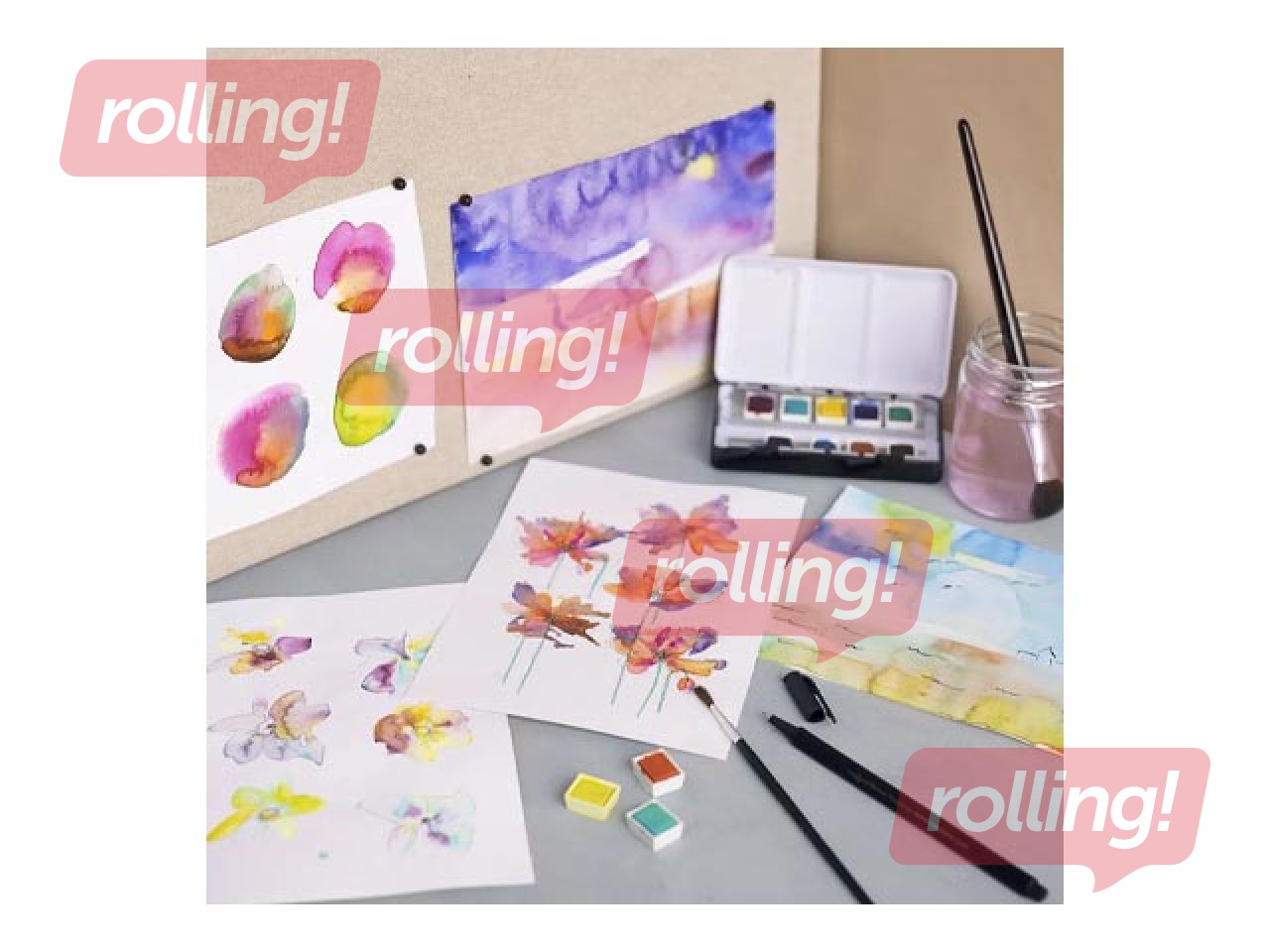 Watercolour paints Creativ Company, metal box, 12 colours