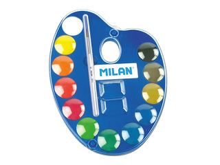 Watercolour paints Milan, 12 colors with brush