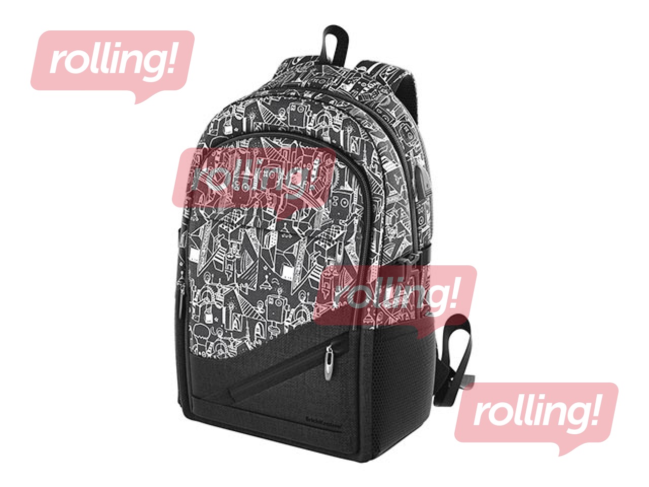 Mugursoma ErichKrause CityLine, melna / balta