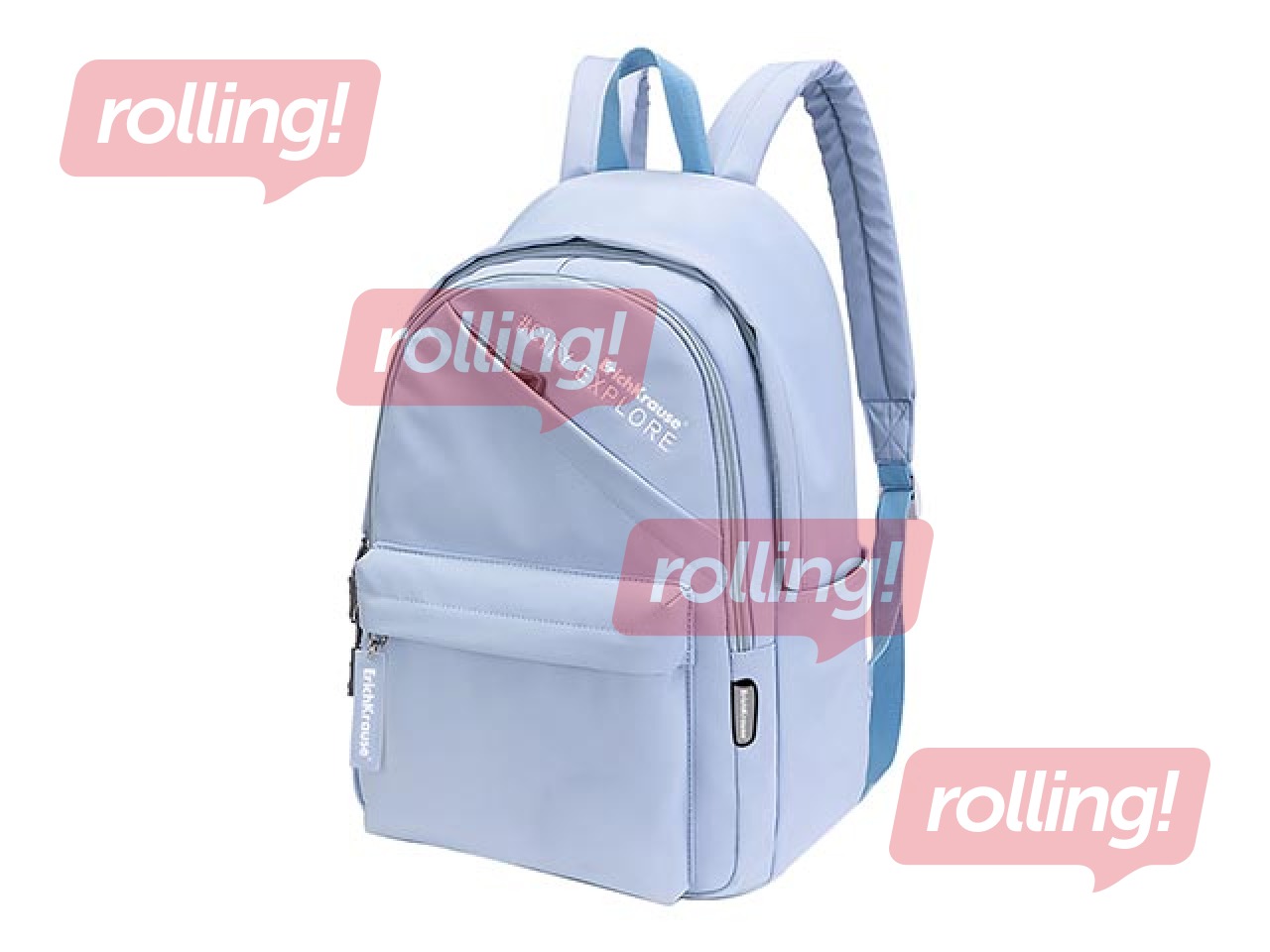 Mugursoma ar diviem nodalījumiem ErichKrause EasyLine Style, gaiši zila, 22 L